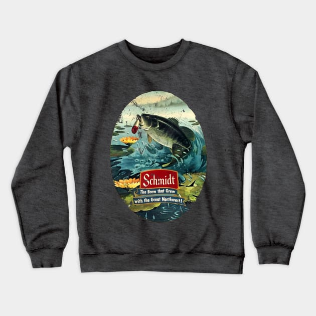 Schmidt Beer Bass Crewneck Sweatshirt by retrorockit